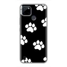Чехлы с собаками для Realme C21Y (VPrint) (Следы собаки)