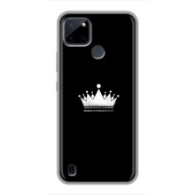 Чохол (Корона на чорному фоні) для Realme C21Y (Біла корона)