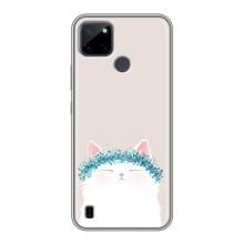 Чехол на тематику: Коты для Realme C21Y – Белый котик