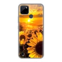 Чохол з Квітами для Realme C21Y (поле соняшників)