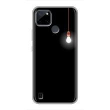 Чехол с картинками на черном фоне для Realme C21Y – Лампочка