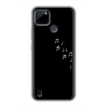 Чехол с картинками на черном фоне для Realme C21Y – Ноты