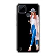 Чехол с картинкой Модные Девчонки Realme C21Y (Девушка со смартфоном)
