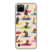 Чехол с Прикольным принтом на Realme C21Y (Ёга свинок)