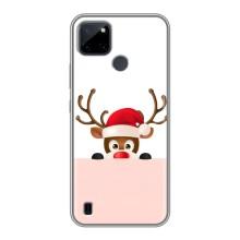 Чехол Санта Клаус для Realme C21Y (Олененок)