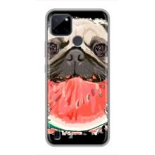 Чехол (ТПУ) Милые собачки для Realme C21Y (Смешной Мопс)