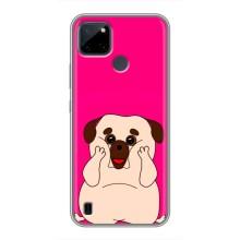 Чехол (ТПУ) Милые собачки для Realme C21Y (Веселый Мопсик)