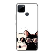 Чехол с рисунком кот на Realme C21Y (Коты в очках)