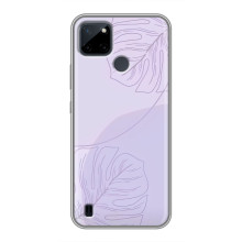 Чохол квітковий дизайн для Realme C21Y – Монстера фіолетова