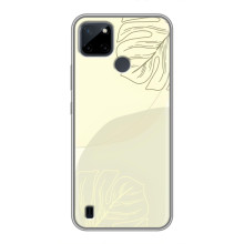 Чохол квітковий дизайн для Realme C21Y – Зелений фон