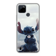 Чехол с рисунком Стич для Realme C21Y – Стич с цветочком