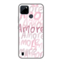 Чехол с розовым рисунком для Realme C21Y (Любовь)