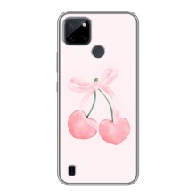 Чехол с розовым рисунком для Realme C21Y (Розовые вишни)