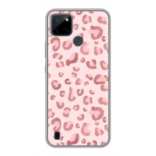 Чехол с розовым рисунком для Realme C21Y (Розовый леопард)