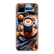 Чехол с уникальным дизайном «Осень с кофе» для Realme C21Y – Кофе и тыквы