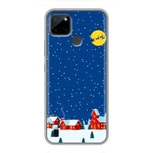 Силиконовый бампер на рождество для Realme C21Y (Город в снегу)