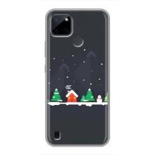 Силиконовый бампер на рождество для Realme C21Y (Город зимний)