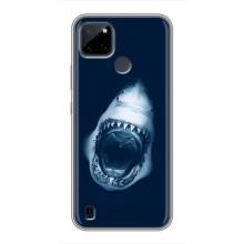 Силиконовый бампер с картинкой животных для Realme C21Y (Пасть Акулы)