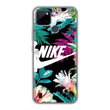 Силиконовый Чехол на Realme C21Y с картинкой Nike – Цветочный Nike