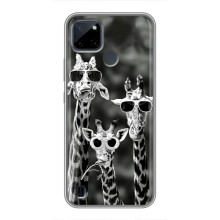 Силиконовый чехол с КАРТИНКАМИ лето для Realme C21Y (AlphaPrint) (Жирафы в очках)