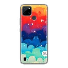 Силиконовый чехол с котиком для Realme C21Y (Mew)