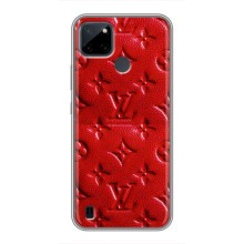 Текстурный Чехол Louis Vuitton для Realme C21Y (Красный ЛВ)