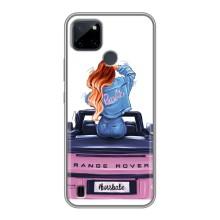 Силиконовый Чехол на Realme C21Y с картинкой Стильных Девушек (Девушка на машине)