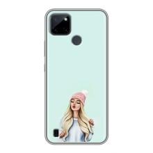 Силиконовый Чехол на Realme C21Y с картинкой Стильных Девушек (В шапке)