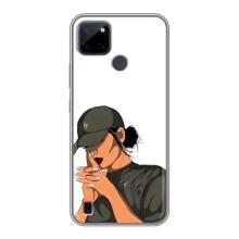Силиконовый Чехол на Realme C21Y с картинкой Стильных Девушек (В зеленом)