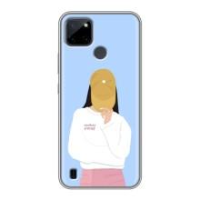Силиконовый Чехол на Realme C21Y с картинкой Стильных Девушек (Желтая кепка)