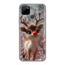 Яркий чехол для Realme C21Y с Зимними Оленятами