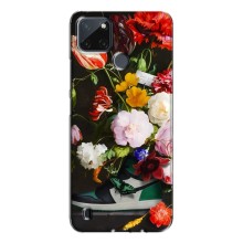 Брендновые Чехлы для Realme C21Y - (PREMIUMPrint) (Nike цветы)