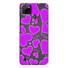 Чехлы для любимой на Реалми с21у (VPrint) (Pink hearts)
