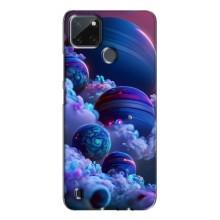 Чохли КОСМОС  на Realme C21Y (Сині планети)