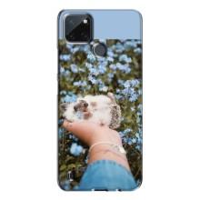Чехлы с изображением разных животных для Realme C21Y (Ежик на руках)