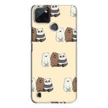 Чехлы с изображением разных животных для Realme C21Y (Три медведя)