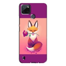 Чехлы с картинкой Лисички для Realme C21Y (VPrint) (Лисичка с розочкой)