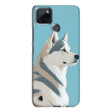 Чехол с Хаски для Realme C21Y - (AlphaPrint) (Хаски арт)