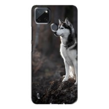 Чехол с Хаски для Realme C21Y - (AlphaPrint) (Верный пес)