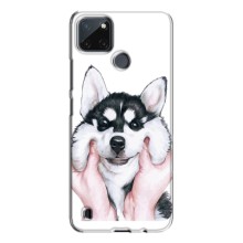 Чехлы с собаками для Realme C21Y (VPrint) (Довольный Хаски)