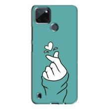 Чохол (Знак сердечка) для Realme C21Y (Сердечко на бірюзовому)
