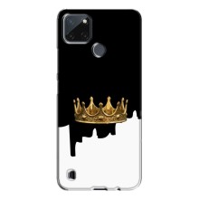 Чехол (Корона на чёрном фоне) для Реалми с21у – Золотая корона