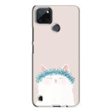 Чехол на тематику: Коты для Realme C21Y (Белый котик)