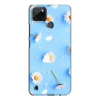 Чохол з Квітами для Realme C21Y (ромашки на блакитному)