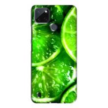 Чехол с изображением  вкусной еды для Realme C21Y (Яркий ЛАЙМ)