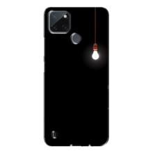 Чехол с картинками на черном фоне для Realme C21Y (Лампочка)