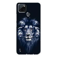 Чехол с картинкой на Realme C21Y (Лев - синий)