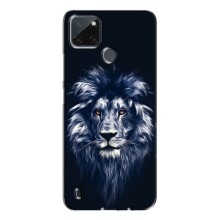 Чехол со Львом для Realme C21Y (VPrint) (Синий Лев)
