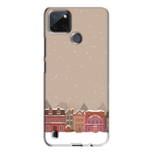 Новогодние, Праздничные Чехлы для Realme C21Y - 2024 год (Зимний город)