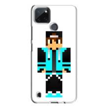 Чохли для Realme C21Y (Персонажі МайнКрафт) (Хлопчик у блакитному)